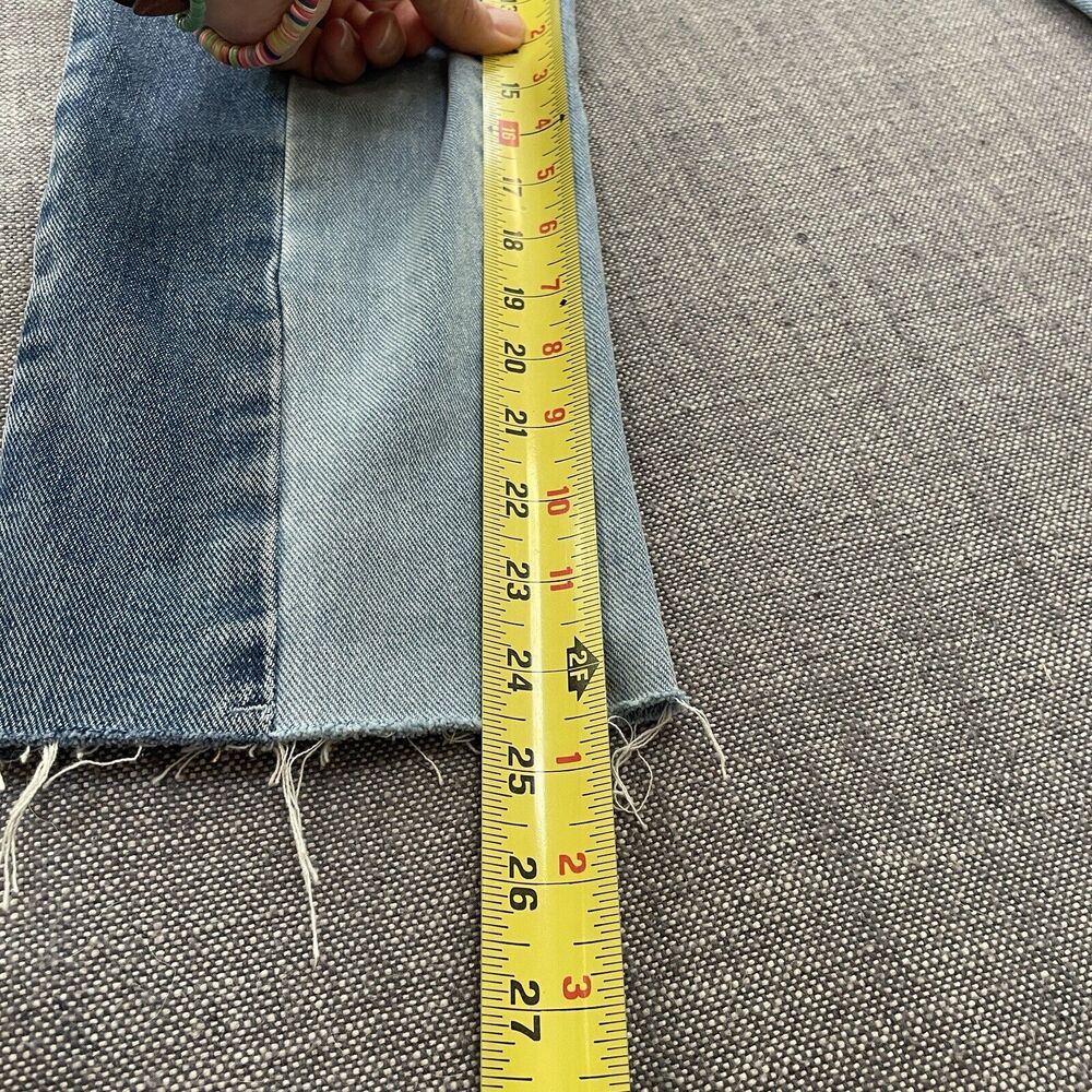 PacSun Women’s Jeans Size 24 Short Blue Denim Two Tone High Rise Straight - Picture 7 of 9